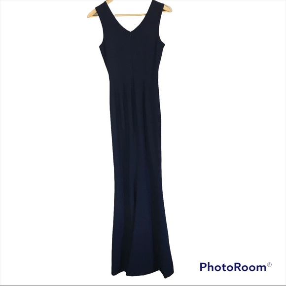 Dress the Population Women's Sandra Plunging Neckline Solid Slit Dress Size XS - Picture 8 of 11
